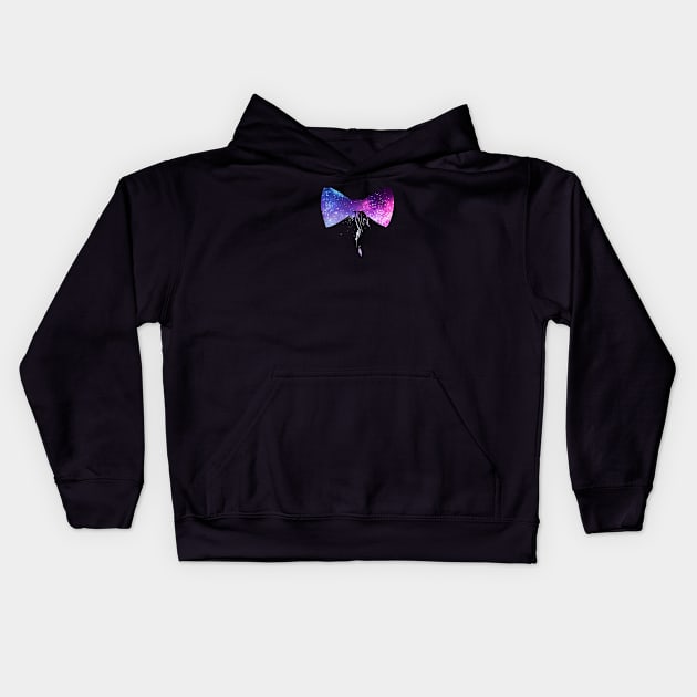 Galaxy Bow Tie Kids Hoodie by Scailaret